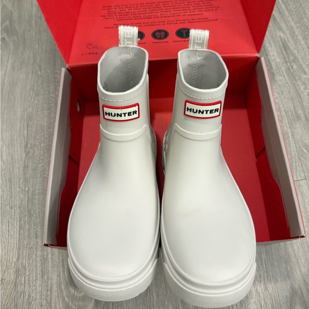 Hunter White Women's Ankle Rain Boots